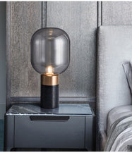 Cargar imagen en el visor de la galería, Lámpara portátil Nápoles Ahumada - Base de marmol