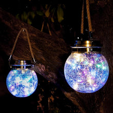 Cargar imagen en el visor de la galería, Bollón Solar LED de Vidrio con Luciérnagas RGB