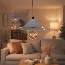 Cargar imagen en el visor de la galería, Colgante Campana Vintage blanca en living