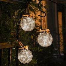 Cargar imagen en el visor de la galería, Bollón Solar LED de Vidrio con Luciérnagas RGB