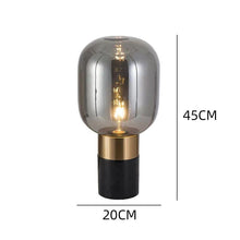 Cargar imagen en el visor de la galería, Lámpara portátil Nápoles Ahumada - Base de marmol