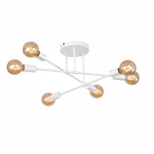 Cargar imagen en el visor de la galería, luminaria de techo colgante decorativa 6 luces blanca con lámpara vintage led