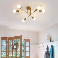 Cargar imagen en el visor de la galería, Vista desde abajo del plafón de techo Sputnik Francisca color gold