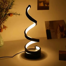 Cargar imagen en el visor de la galería, Luminaria Portátil LED Espiral Negra – 3 Temperaturas de Luz
