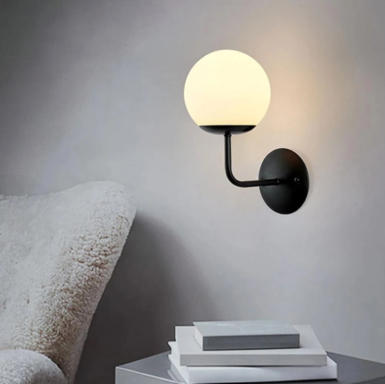 Aplique de pared Globo - Moderno con globo opalino
