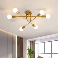 Cargar imagen en el visor de la galería, Luminaria decorativa de techo Sputnik Francisca en dorado para interiores

