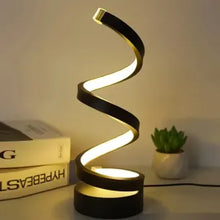 Cargar imagen en el visor de la galería, Luminaria Portátil LED Espiral Negra – 3 Temperaturas de Luz
