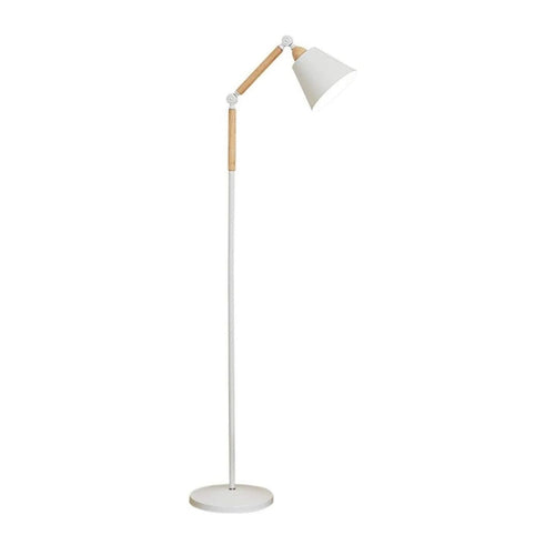 Lámpara portátil de pie estilo nórdico, con base delgada y diseño minimalista en tonos claros