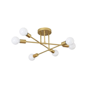 Plafón de techo Sputnik Francisca dorado con 6 luces estilo moderno