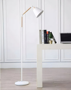 Lámpara portátil de pie nórdica moderna para living, dormitorio u oficina, diseño minimalista en madera y metal